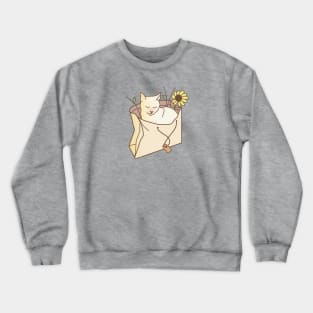 Cat in a paper gift bag Crewneck Sweatshirt